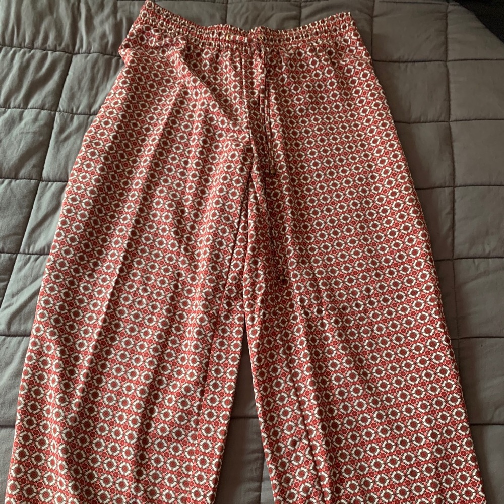 Ellen Tracy boho silky flare pants